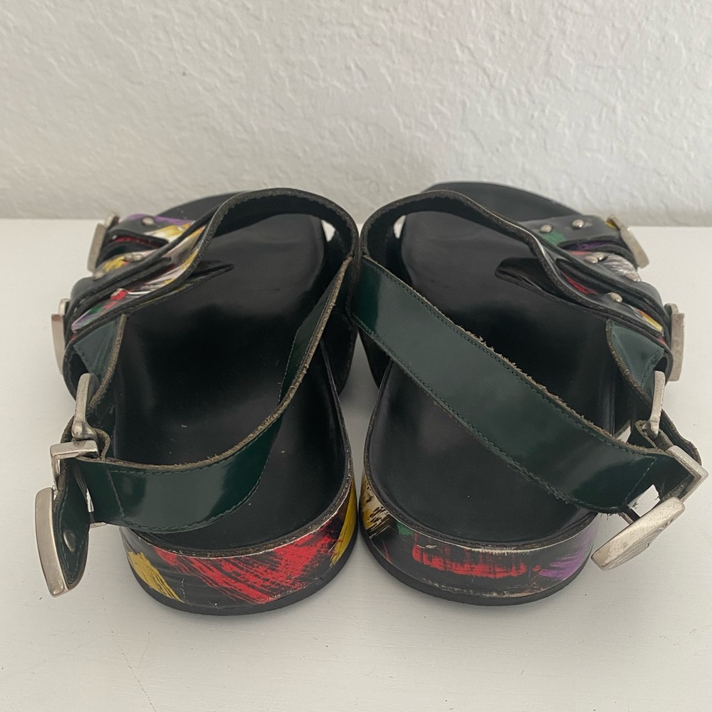 TOGA Pulla Multicolor Painted Leather Slide Sandals - Picture 4 of 6